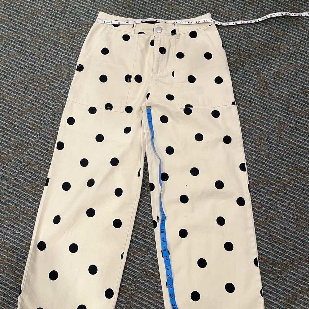 Who what wear polka dot jeans